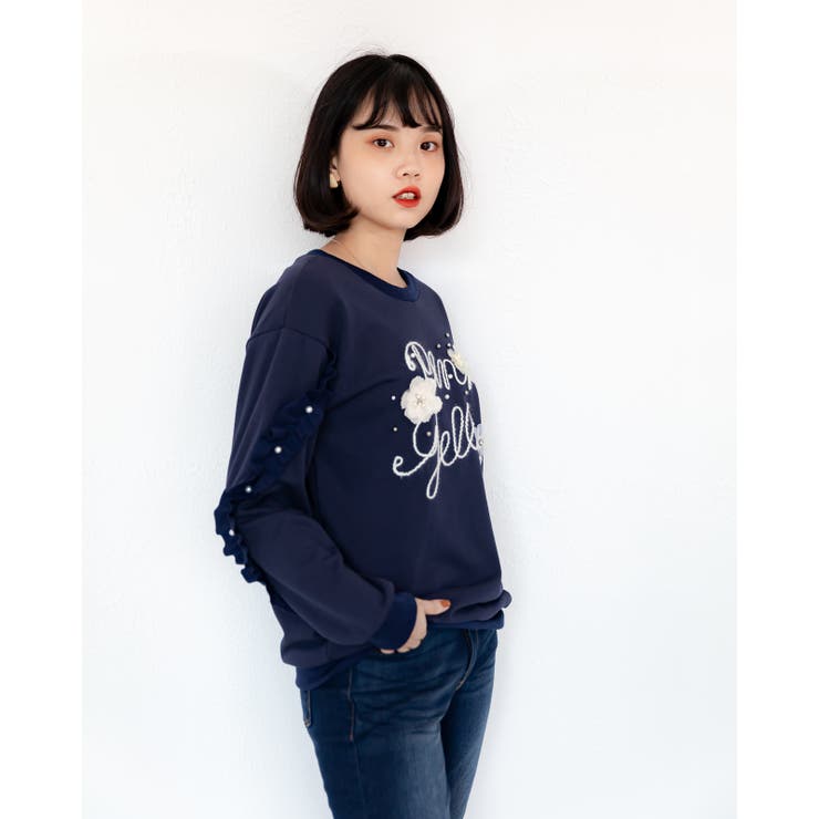 ガーリーデザイン薄手トレーナー 長袖 トップス | Frenchic | 詳細画像10 