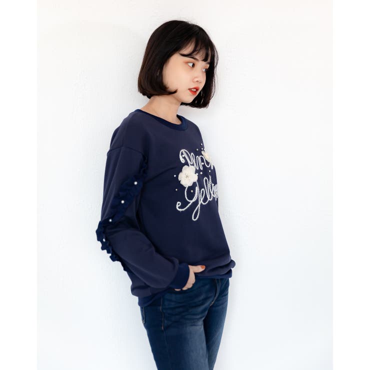 ガーリーデザイン薄手トレーナー 長袖 トップス | Frenchic | 詳細画像11 