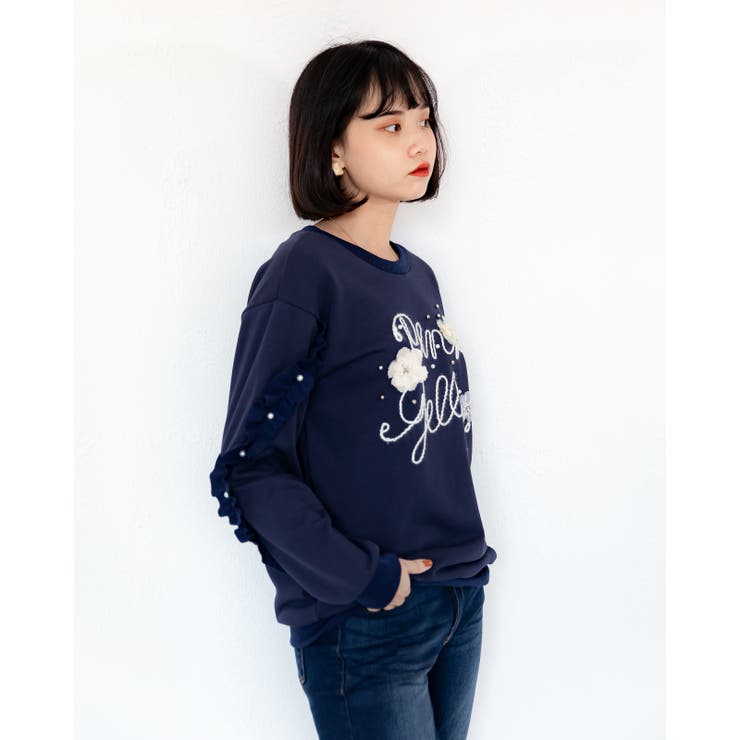 ガーリーデザイン薄手トレーナー 長袖 トップス | Frenchic | 詳細画像12 