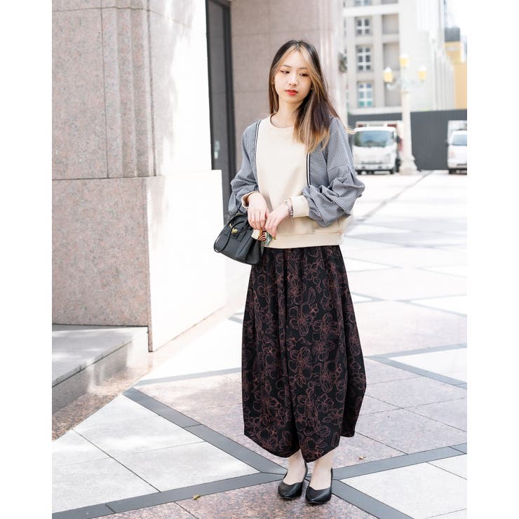 袖ボリューム／チェックドッキングトップス | Frenchic | 詳細画像6 