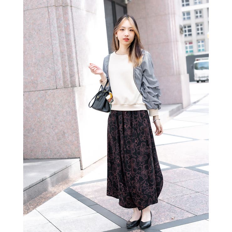 袖ボリューム／チェックドッキングトップス | Frenchic | 詳細画像9 