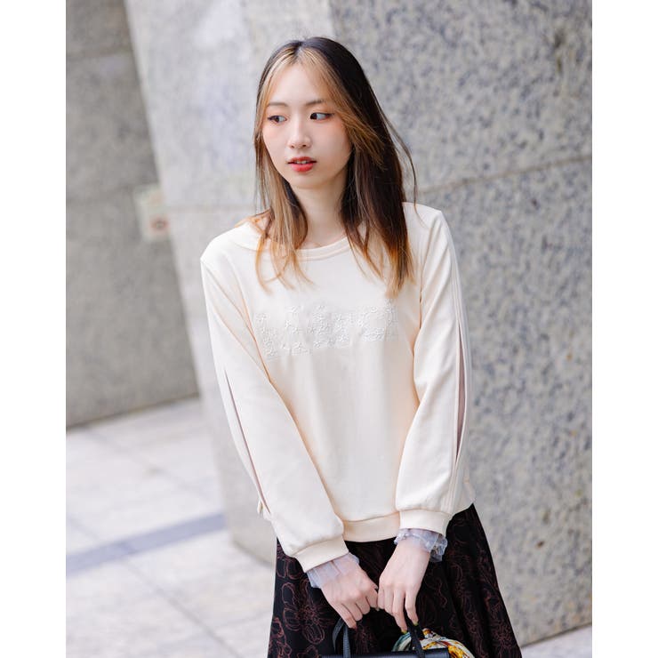 袖あき メッシュレイヤード プルオーバー | Frenchic | 詳細画像2 