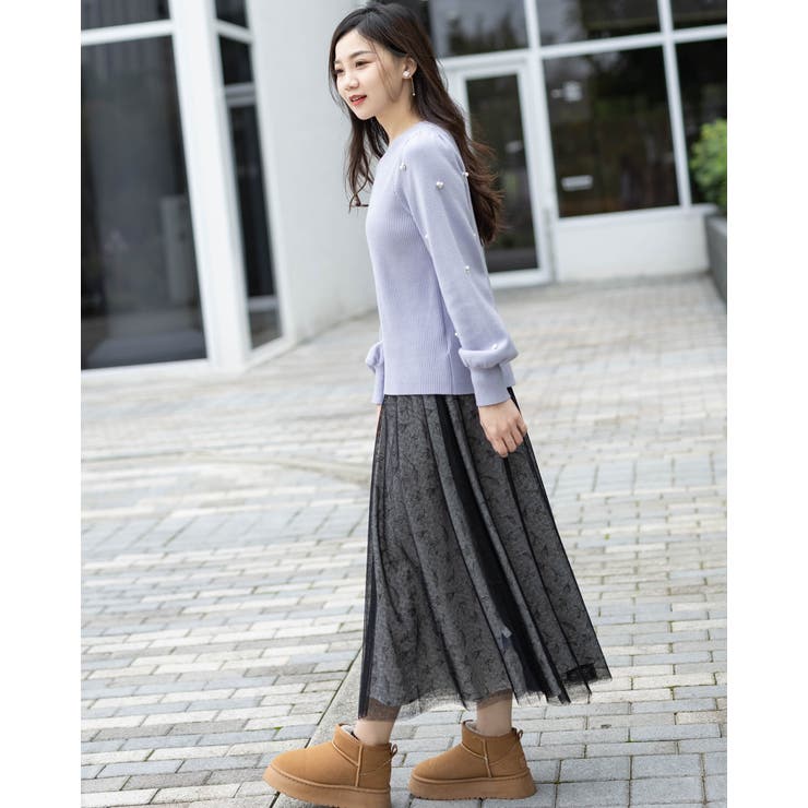 袖パールボリュームニット | Frenchic | 詳細画像18 