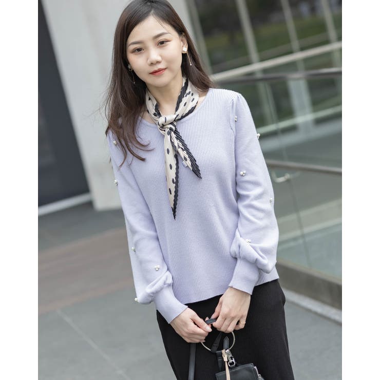 袖パールボリュームニット | Frenchic | 詳細画像2 