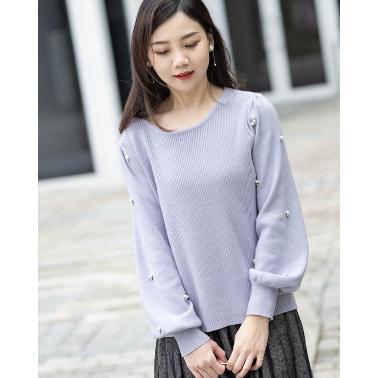 袖パールボリュームニット | Frenchic | 詳細画像6 