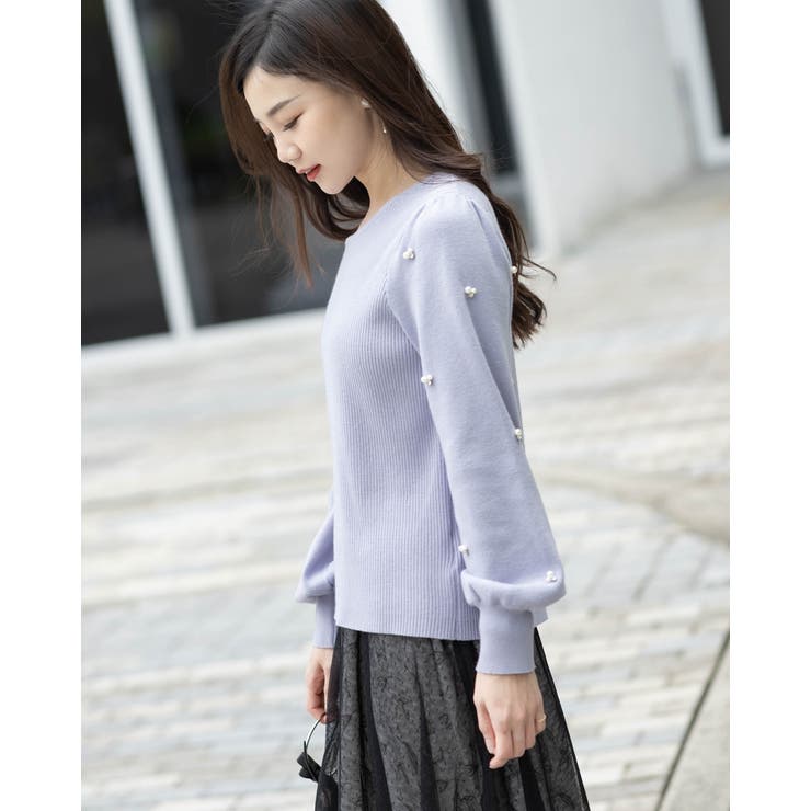 袖パールボリュームニット | Frenchic | 詳細画像7 