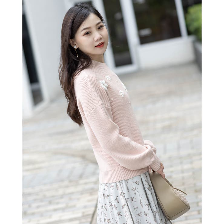 刺繍フラワーニット | Frenchic | 詳細画像5 