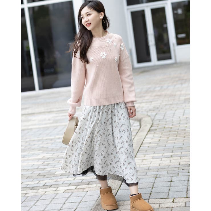 刺繍フラワーニット | Frenchic | 詳細画像9 