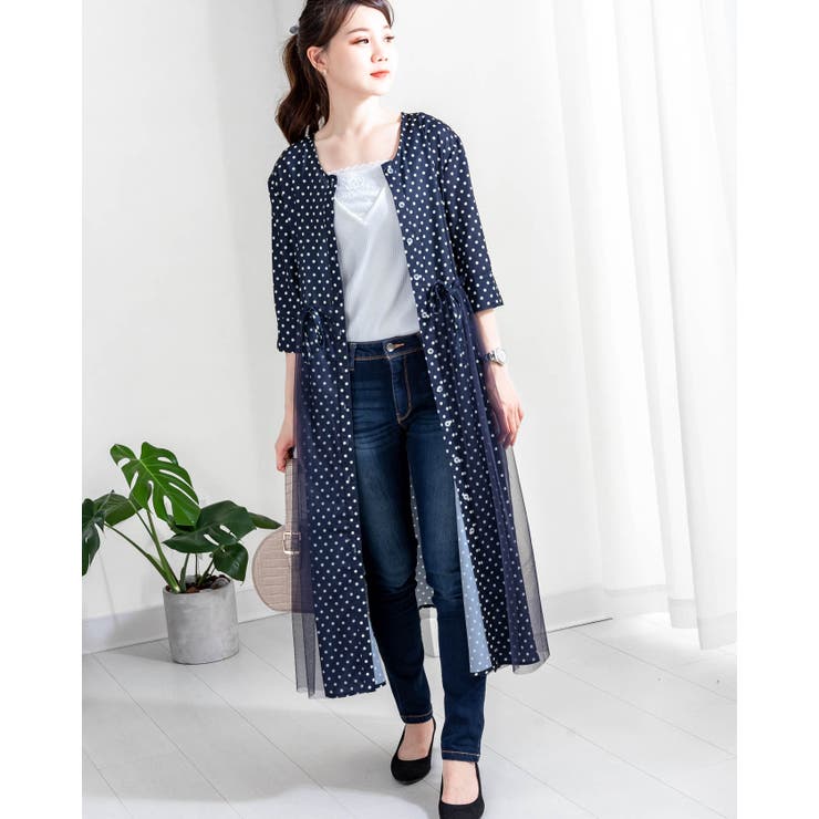 2way水玉柄ワンピカーディガン チュール付き 品番 Lvlw Frenchic フレンチック のレディースファッション通販 Shoplist ショップリスト