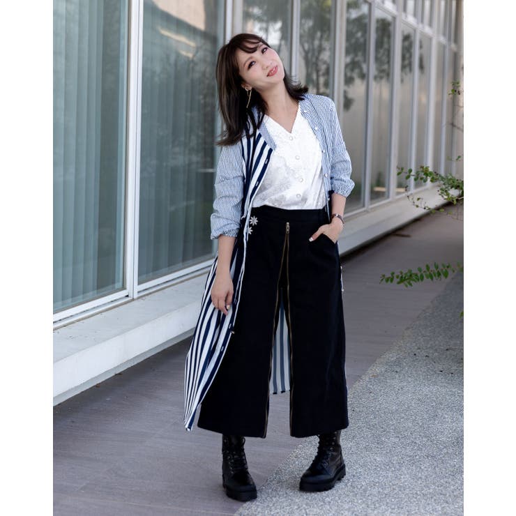 刺繍フロントZIPパンツ | Frenchic | 詳細画像9 