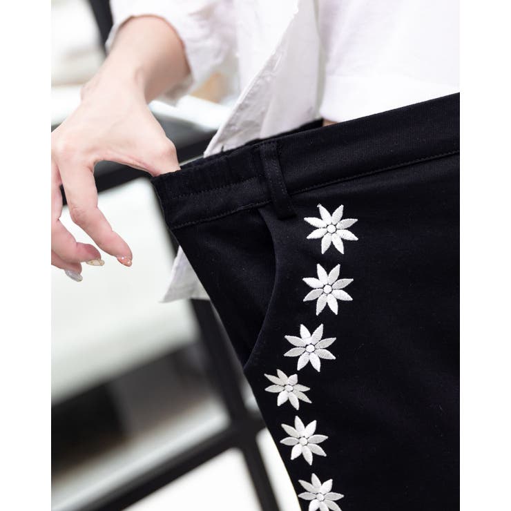 刺繍フロントZIPパンツ | Frenchic | 詳細画像12 