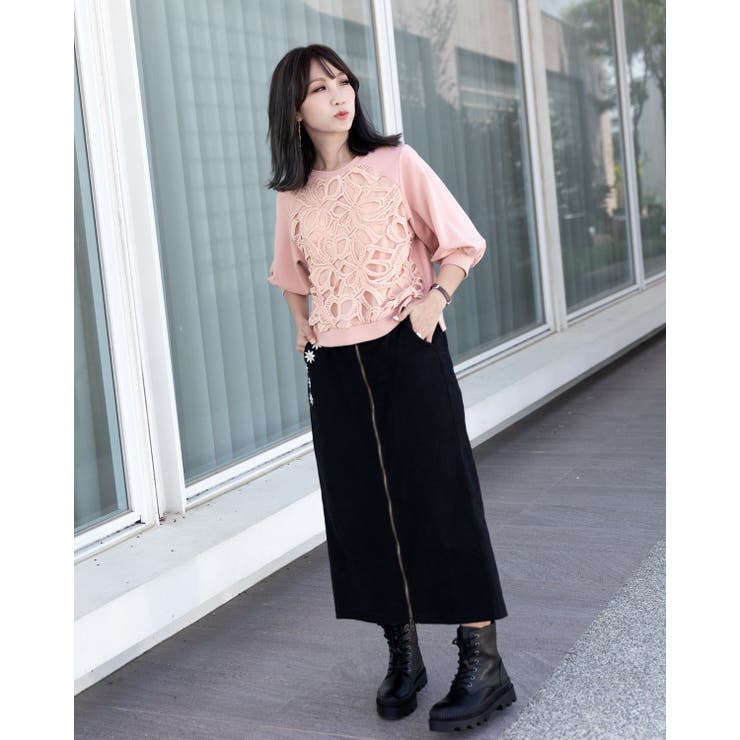 刺繍フロントZIPパンツ | Frenchic | 詳細画像3 