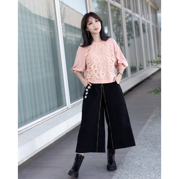 刺繍フロントZIPパンツ | Frenchic | 詳細画像6 