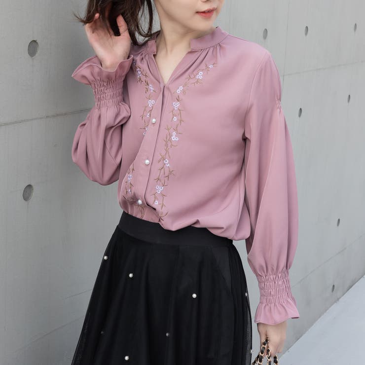 ラベンダーピンク | 刺繍カーデトップス | Frenchic