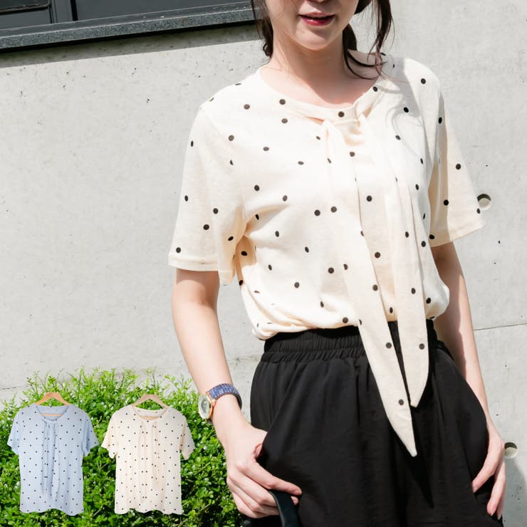 ゆったりドット柄Tシャツ レーディス 半袖 | Frenchic | 詳細画像1 