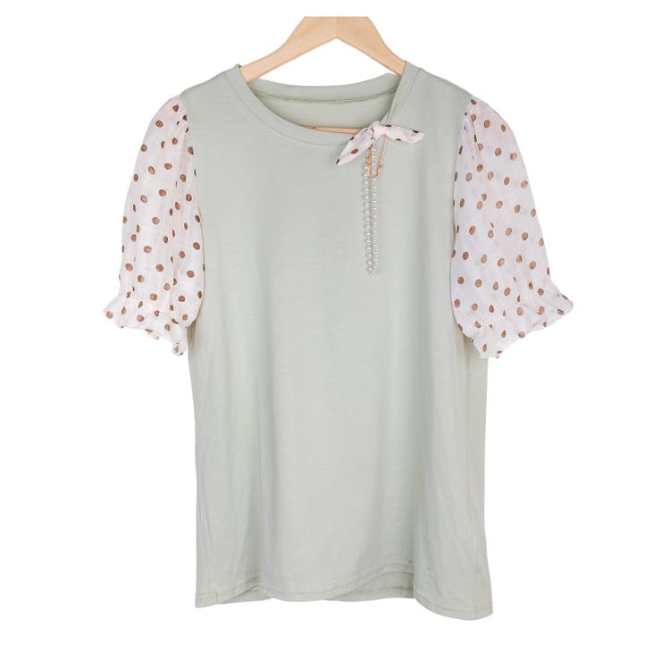 水玉フリルトップス レーディス 半袖 | Frenchic | 詳細画像13 