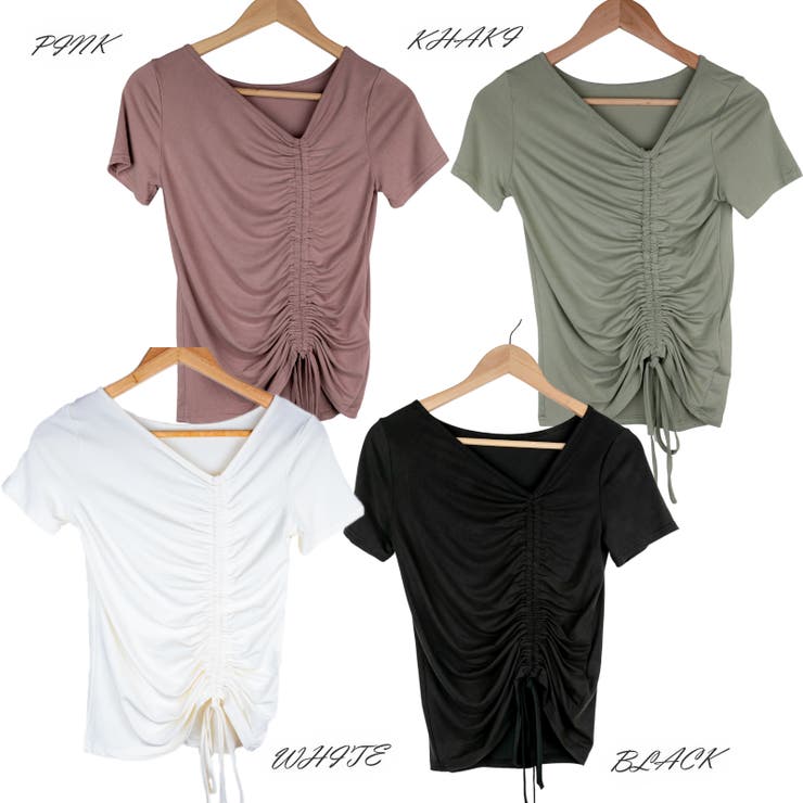 Vネッククロストップス タイトシルエット レーディス | Frenchic | 詳細画像3 