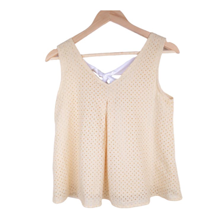 背中開きカットワークレーストップス レーディス ノースリーブ | Frenchic | 詳細画像13 