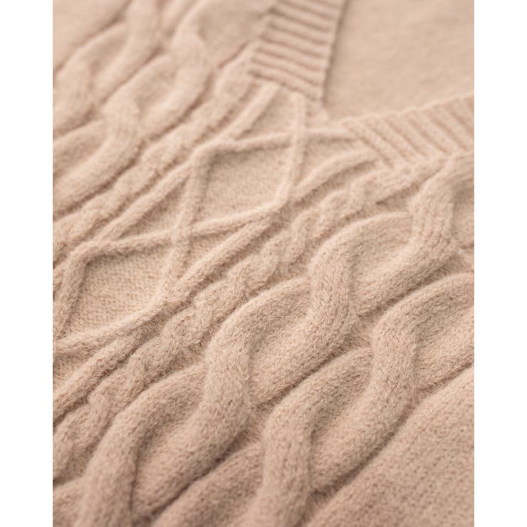 ショート丈 Vネック ケーブルニット | Frenchic | 詳細画像8 