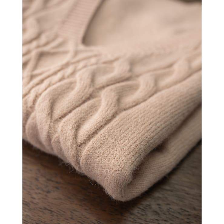 ショート丈 Vネック ケーブルニット | Frenchic | 詳細画像10 