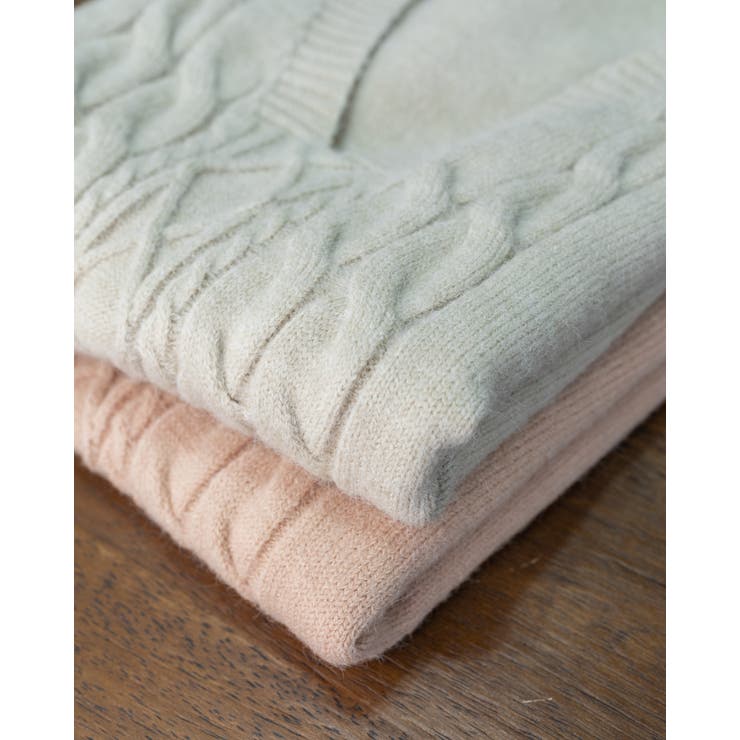 ショート丈 Vネック ケーブルニット | Frenchic | 詳細画像14 