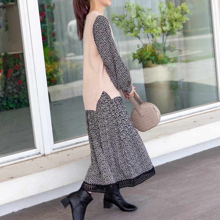 ショート丈 Vネック ケーブルニット | Frenchic | 詳細画像5 