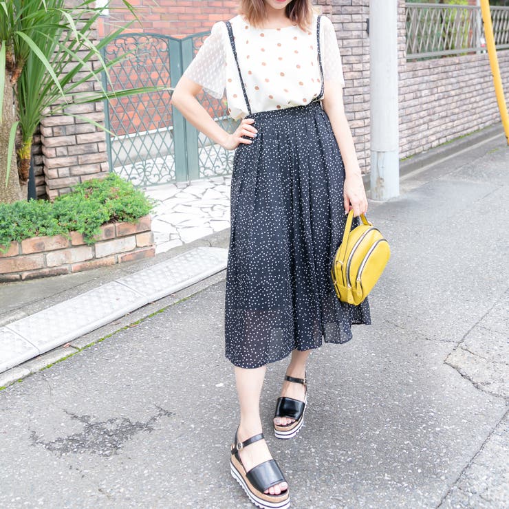 ドット柄サロペットワイドパンツ レーディス パンツ | Frenchic | 詳細画像4 