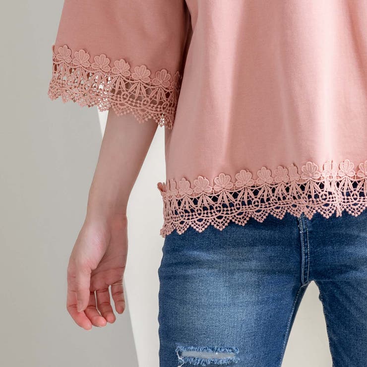 Ｔシャツ 文字刺繍 レース | Frenchic | 詳細画像11 
