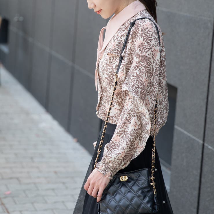 フラットカラーリボン紐結びフレア袖ブラウス | Frenchic | 詳細画像2 