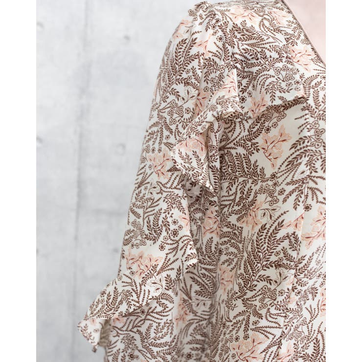 フラットカラーリボン紐結びフレア袖ブラウス | Frenchic | 詳細画像8 