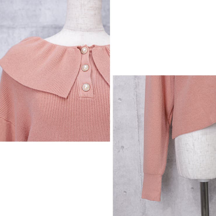 フリルカラーニットトップス ビビッドカラー | Frenchic | 詳細画像13 