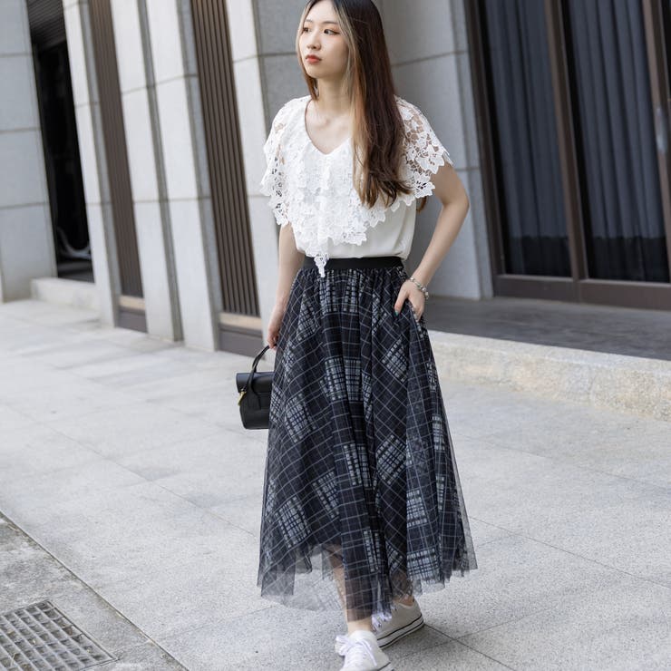 総レースフリルシフォンブラウス | Frenchic | 詳細画像16 