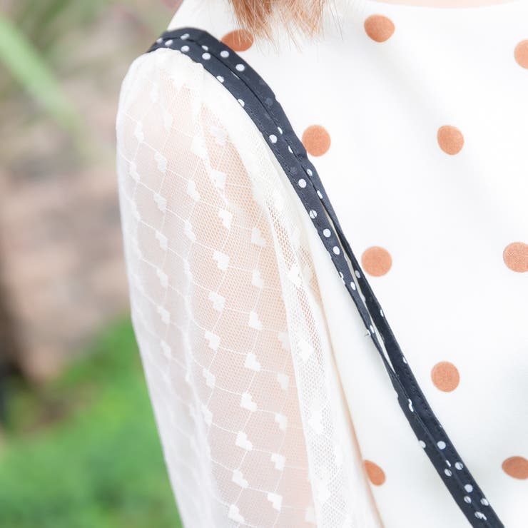 ハートレース袖ドットトップス レーディス 半袖 | Frenchic | 詳細画像7 