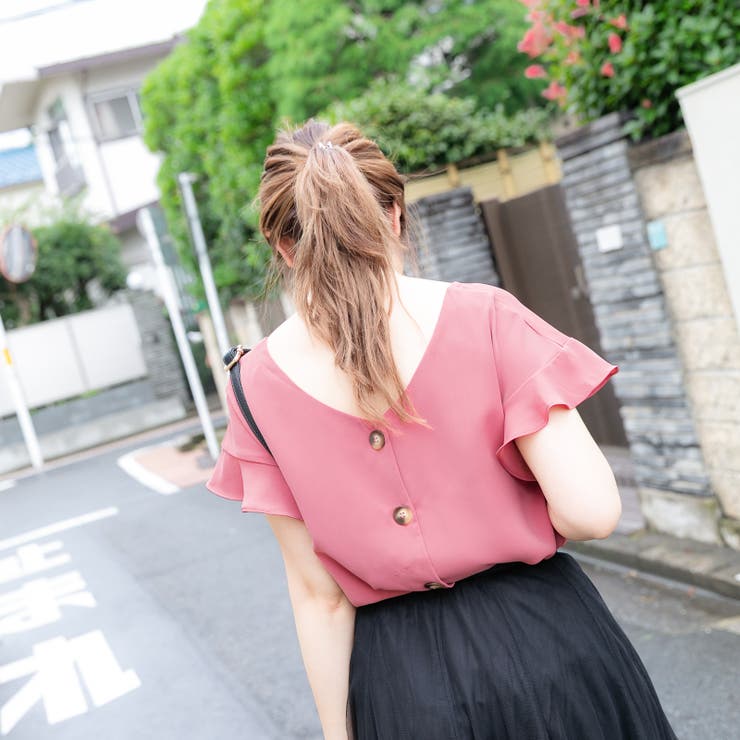 2Way 両面着れるフリルブラウス レーディス | Frenchic | 詳細画像15 