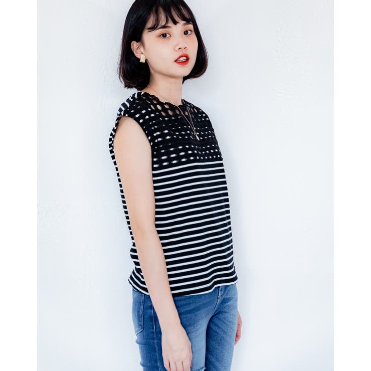 レース２ＷＡＹカットソー レーディス ノースリーブ | Frenchic | 詳細画像4 