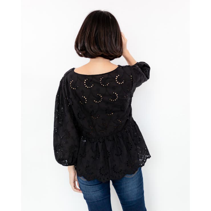 刺繍レースペプラムブラウス レーディス トップス | Frenchic | 詳細画像13 