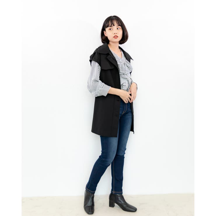 ミドル丈ノースリーブジレ レーディス ノースリーブ | Frenchic | 詳細画像16 