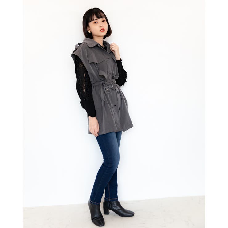 ミドル丈ノースリーブジレ レーディス ノースリーブ | Frenchic | 詳細画像24 