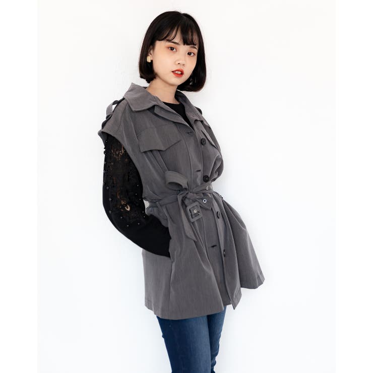 ミドル丈ノースリーブジレ レーディス ノースリーブ | Frenchic | 詳細画像1 