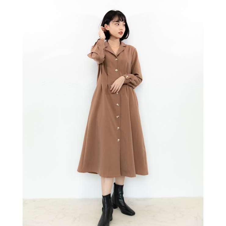 タック入りロングコート レーディス 長袖 | Frenchic | 詳細画像3 