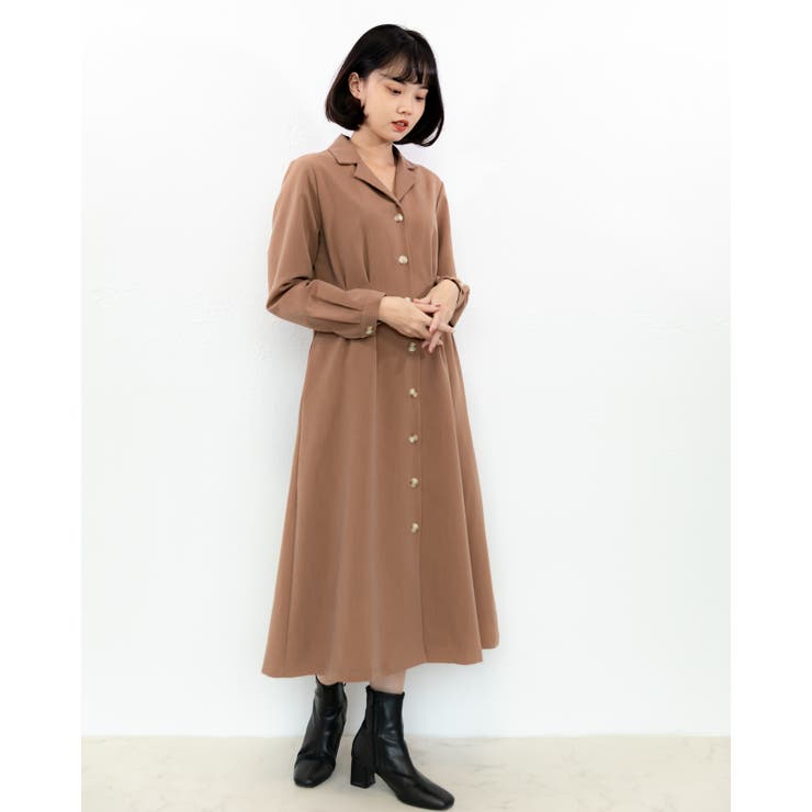 タック入りロングコート レーディス 長袖 | Frenchic | 詳細画像4 