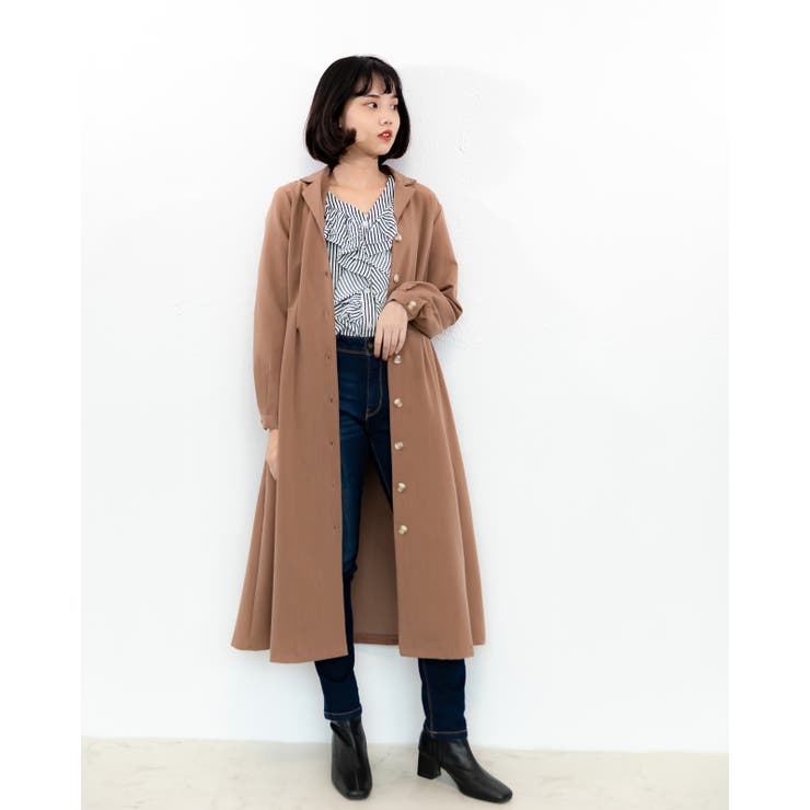 タック入りロングコート レーディス 長袖 | Frenchic | 詳細画像8 