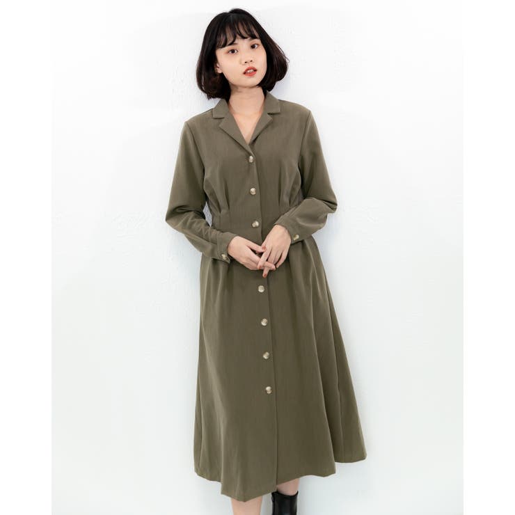 タック入りロングコート レーディス 長袖 | Frenchic | 詳細画像1 