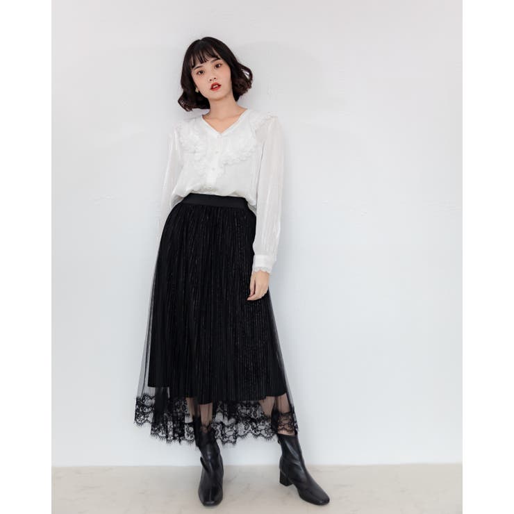 ラメ入りシルクブラウス レーディス 長袖 | Frenchic | 詳細画像7 