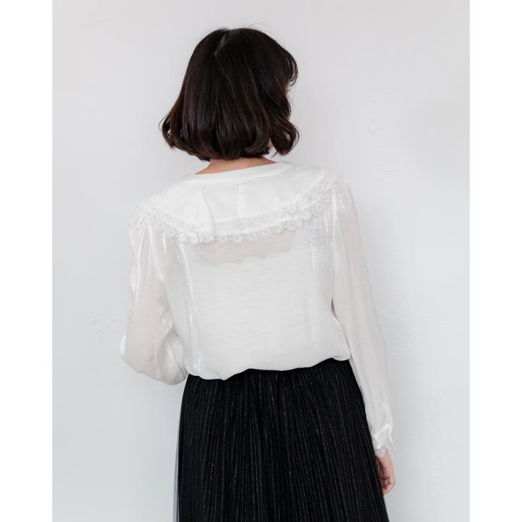 ラメ入りシルクブラウス レーディス 長袖 | Frenchic | 詳細画像12 