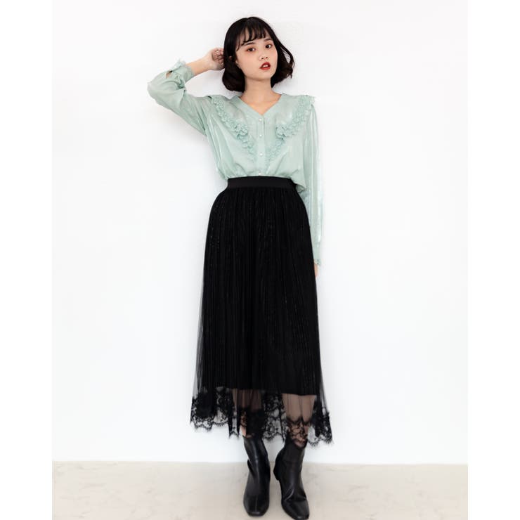 ラメ入りシルクブラウス レーディス 長袖 | Frenchic | 詳細画像15 