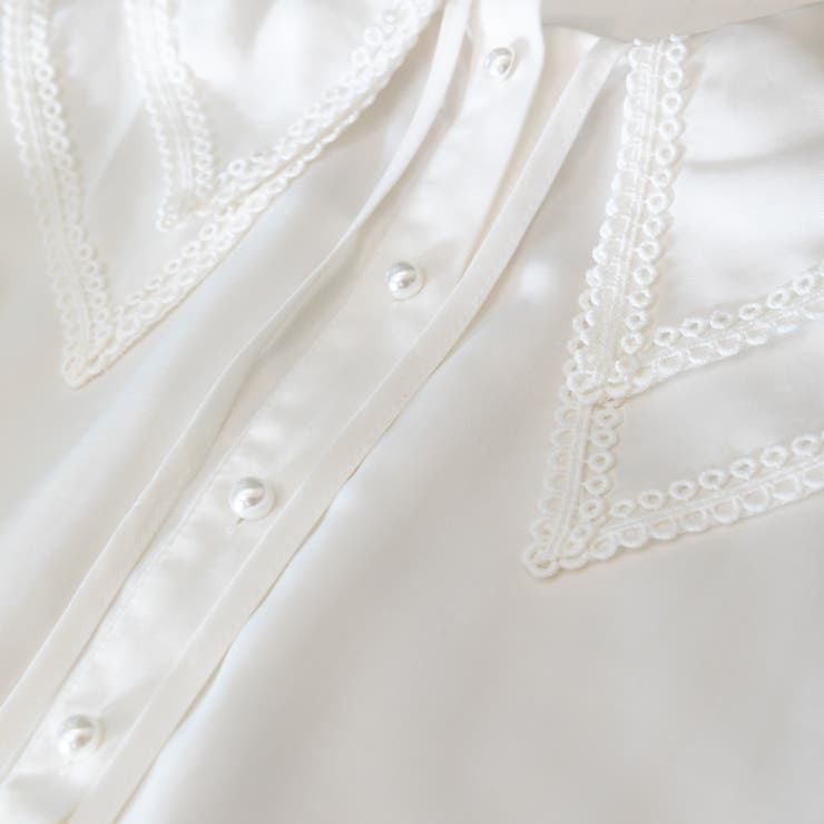 大襟パールボタンブラウス 春夏秋冬 オールシーズン | Frenchic | 詳細画像4 