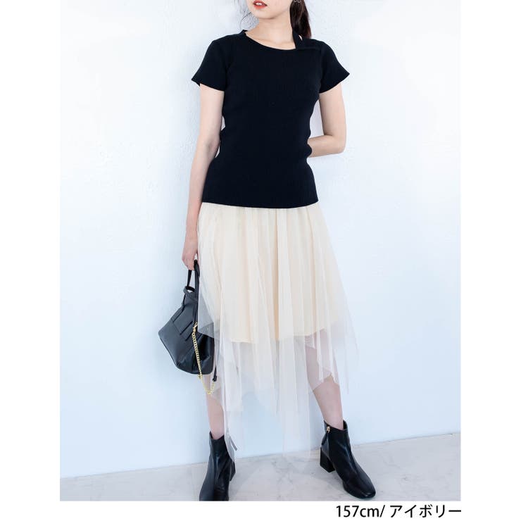 【未使用品】DELICE デリス スカート L レディース ベージュ系 透け感 シースルースカート レーディス パーティー[品番：LVLW0000056