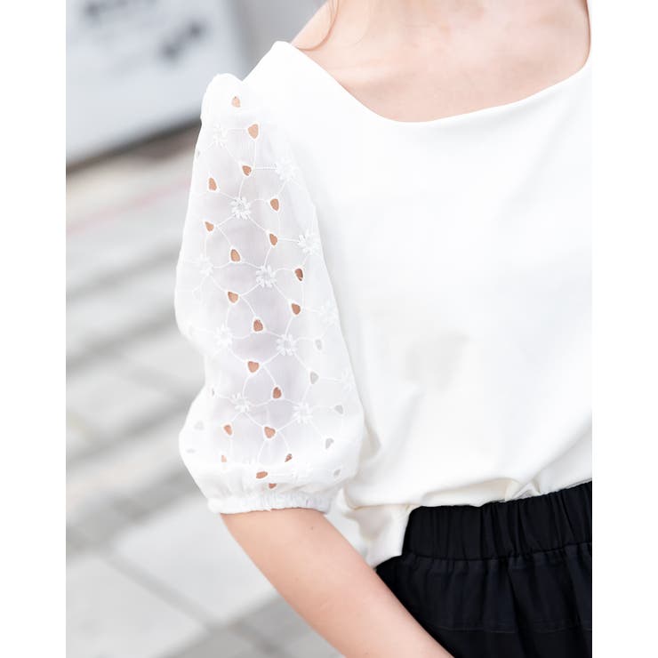 美品・希少品】PLEATS PLEASE 花柄 フレンチ袖トップス サイズ3