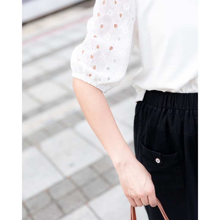 カットワークレース花刺繡スリーブトップス レディースファッション通販 花柄ブラウ… | Frenchic | 詳細画像19 
